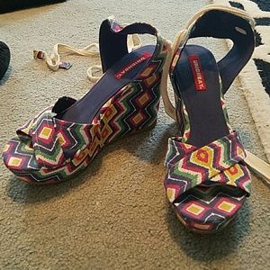 Union Bay ankle wrap wedges